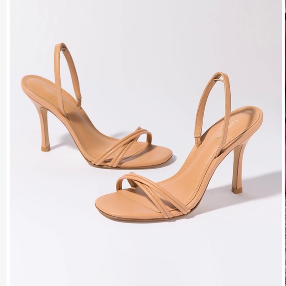 Larroude Nude Strappy Heels - Picture 2 of 16